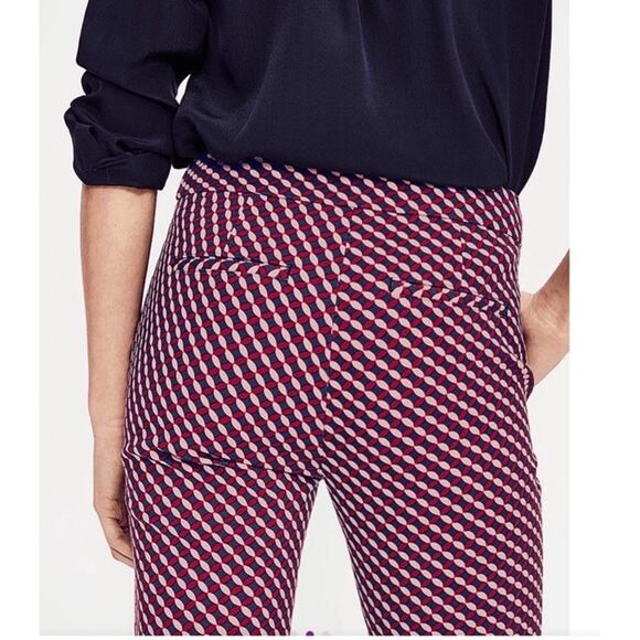 Boden Hampshire Pants 8 Old Money Preppy Geometric Retro Ankle Stretch Trousers - Picture 6 of 8